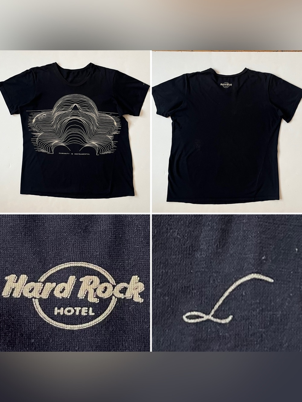 Hard Rock Cafe X Loomstate Short Sleeve T-shirt, Cotton, Black, Men US Small
